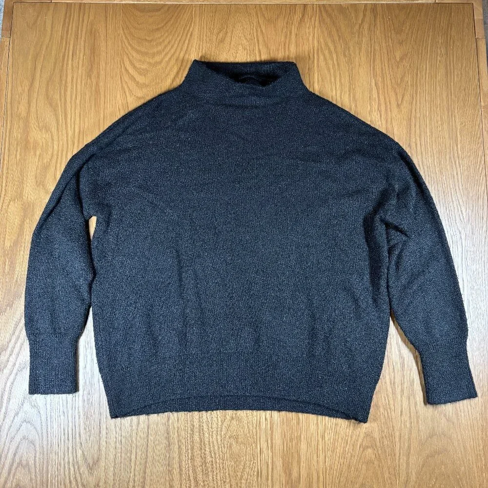 Karen Kane Women’s Black Mock Neck Sweater Soft Knit Minimalist Classic – Size M